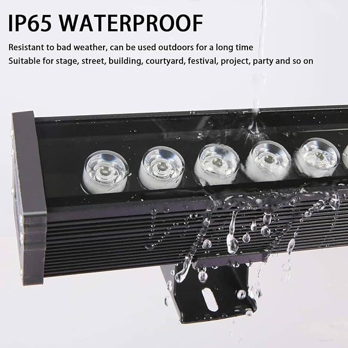 JSN&PC LED Wall Washer Light 24W 39.4 Inches Lighting Bar in Black IP65 Waterproof Outdoor Light for Advertising Boards, Billboard,Building Commercial Lighting (White 5000-5500K)
