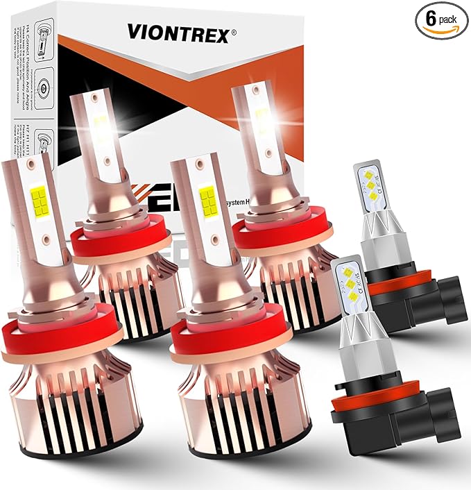 Fits for Toyota Tacoma Light Bulbs(2016-2023) Headlamp Bulbs Kit 6000K White 45000LM Brightness Upgrade Easy-Install Plug-n-Play 6-Pack
