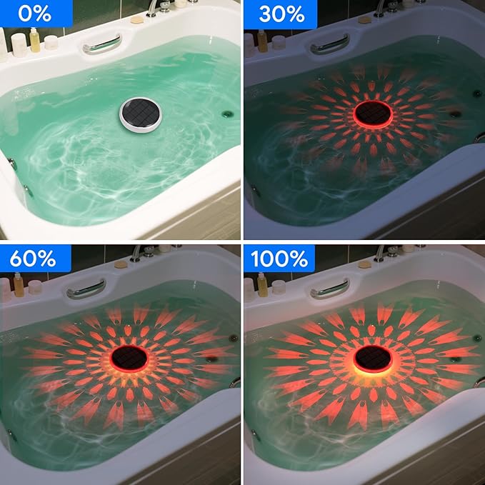 Energetic Solar Floating Pool Lights, IP67 Waterproof LED Pool Lights with Remote Control, RGBW Color Changing Decor Lighting for Pond, Bathtub, Dusk to Dawn, Dimmable, Timer, 2 Pack
