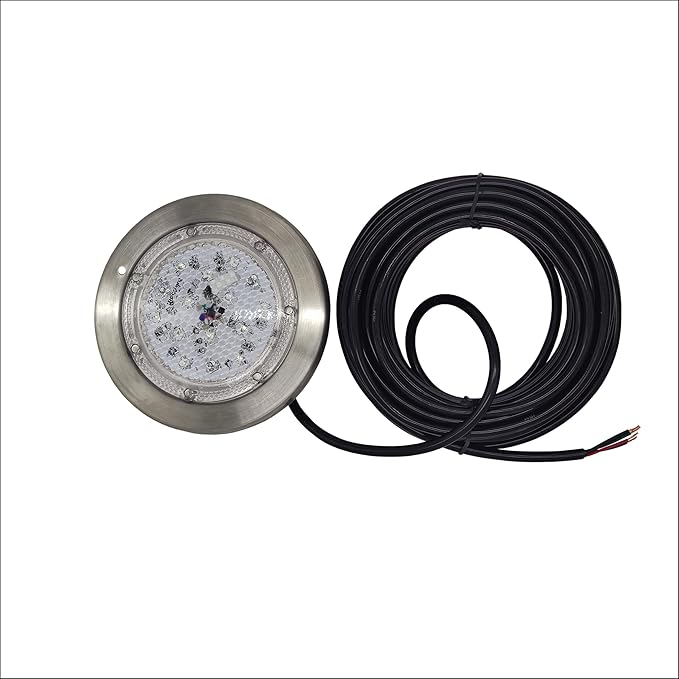 Voswitch Poolexa SS0650X 6 inch Small LED Color Inground Pool/Spa Light for Wet Niche with 50 Foot Cord (Without Controller)