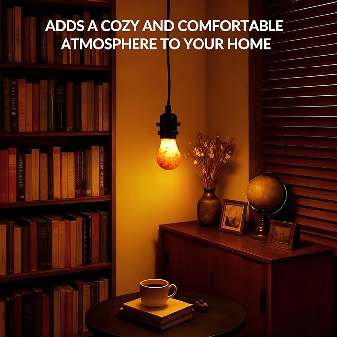 6W E26 Himalayan Salt Light Bulb, E26 LED Warm Amber 2200K Mood Lighting Night Light, Non Dimmable, E26 Stress Relief Light Bulb, Edison Screw Bulb for Home Decor, Bedroom Decor