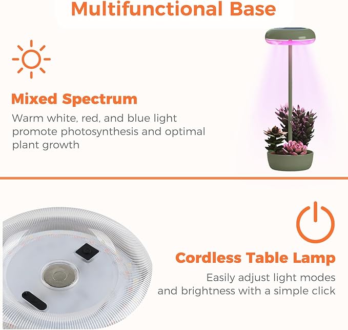 Solar Yard Outdoor Table Lamp, Cordless USB Solar Table Lamp for Patio Water Resistant, 3 Lighting Modes Solar Desk Lamp for Garden Outside Patio Bedroom Living Room, Green
