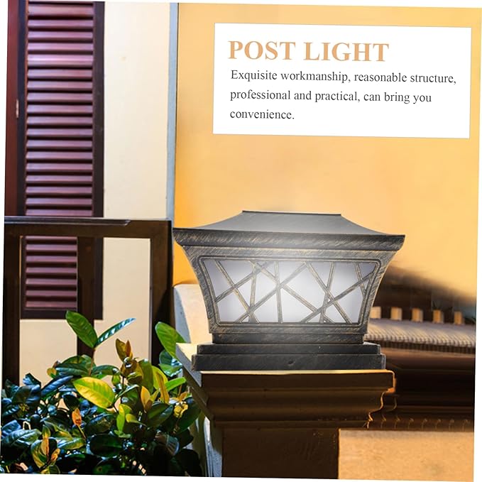 Vaguelly Solar Outdoor Post Light Fixture Garden Floor Lamp Decor with Premium Battery Long Illumination for Courtyard Park Villa Residential Areas