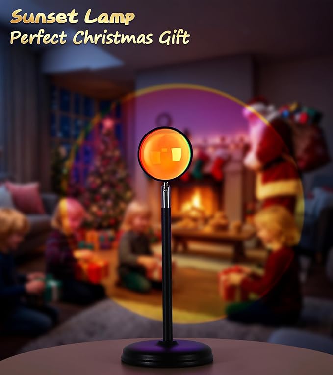 Sunset Lamp Projector,Multicolor Changing Night Light 360 Degree Rotation Rainbow Led Sun Lamp for Photography Backgrounds,Party,TikTop Live,Christmas Gifts,Home Decor,Mood Lighting