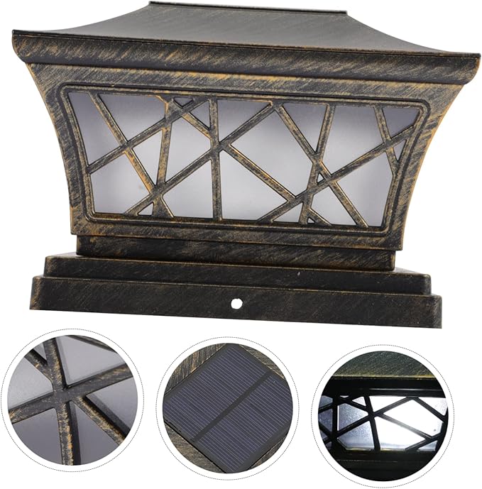 Solar Post Light Outdoor Floor Lamp Decor with High Brightness LED Premium Battery for Garden Courtyard Park Automatic Day Charging and Night Illumination