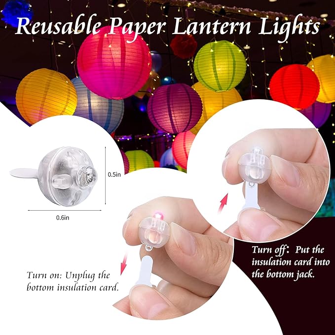 100pcs Flash Colorful Balloon Lights Mini Led Lights Round Long Standby Time Ball Lamps Paper Lantern Balloons Lamps for Birthday Party Christmas Halloween Decoration Rainbow