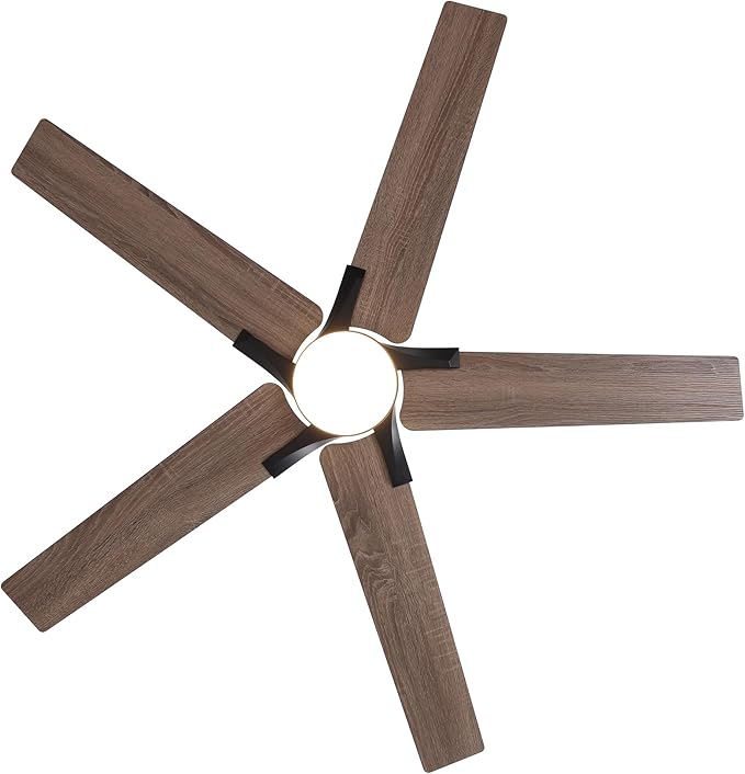 52 Inch Ceiling Fans with Lights and Remote Control for Bedroom, Modern Black Ceiling Fan with Quiet Reversible DC Motor, 3CCT, Dimmable, LED Lighting for Living Room, Patio, Indoor and Outdoor