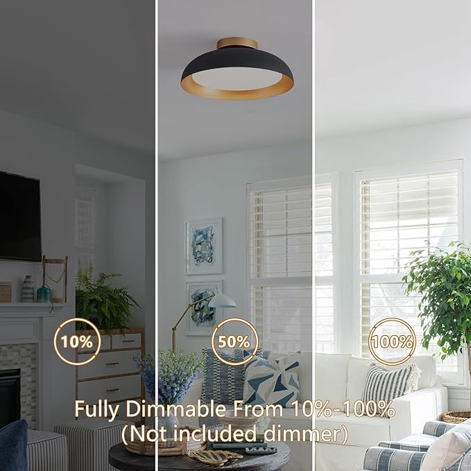 Bargeni Flush Mount Ceiling Light,12.5 inch Ceiling Lighting Fixture,Mid Century Light Fixtures Ceiling Mount,5CCT Dimmable/2700K-6000K/20W,Kitchen Lighting Fixtures Ceiling,ETL Certified