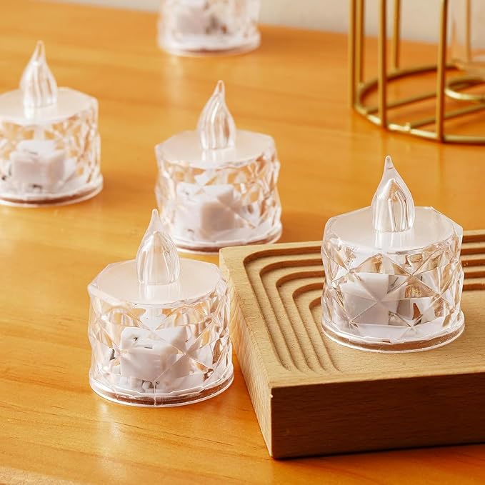 12PCS Flameless Candles, Battery Operated LED Tea Lights for Valentine‘s Day, Christmas, Wedding, Anniversary, Table Centerpiece Decor, Wishing