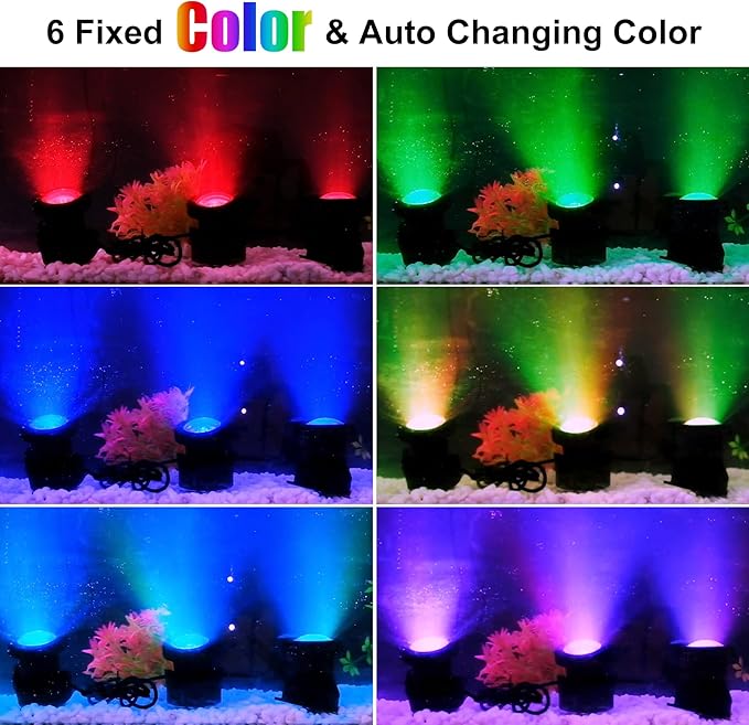 Solar Underwater Pond Lights, Super Bright RGB LED Submersible Pond Light Color Changing Spotlights IP68 Waterproof Fountain Lights for Fish Aquarium Tank Garden Yard Pool (3-in-1)