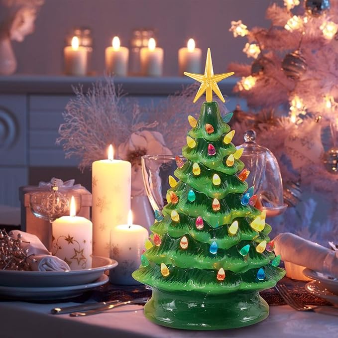 Replacement Lights Bulbs for Ceramic Christmas Tree National Artcraft Ornaments for Ceramic Tree Accessories, Flame Shape Light up Medium Twist, 3 Stars 105 PC Included, Assorted Colors