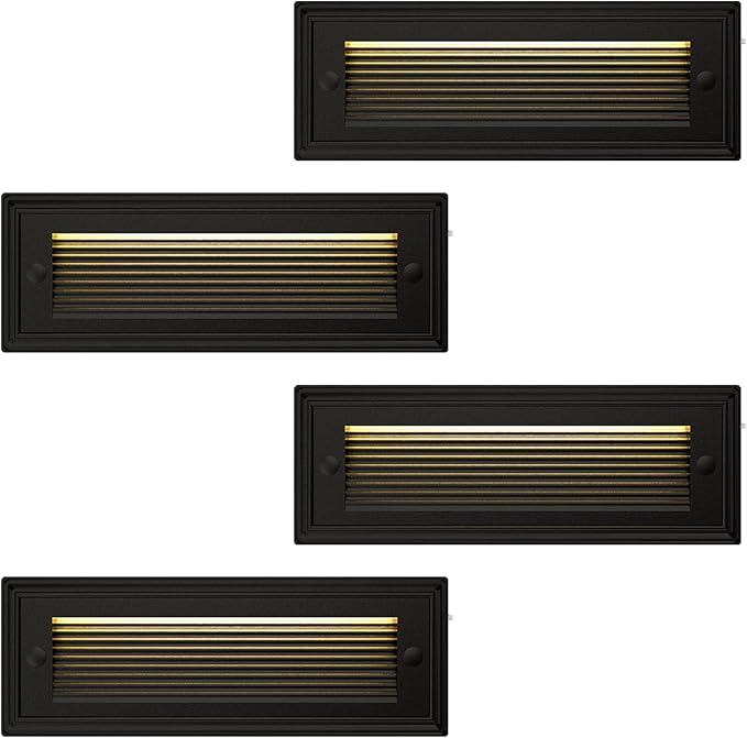 9 Inch Low Voltage Step Lights Outdoor,12V 5W LED Landscape Stair Lights, 3000K/4000K/6500K Deck Step Lights, IP65 Waterproof, for Stair Lighting and Yard Patio Pathway Walkway, Pack of 4