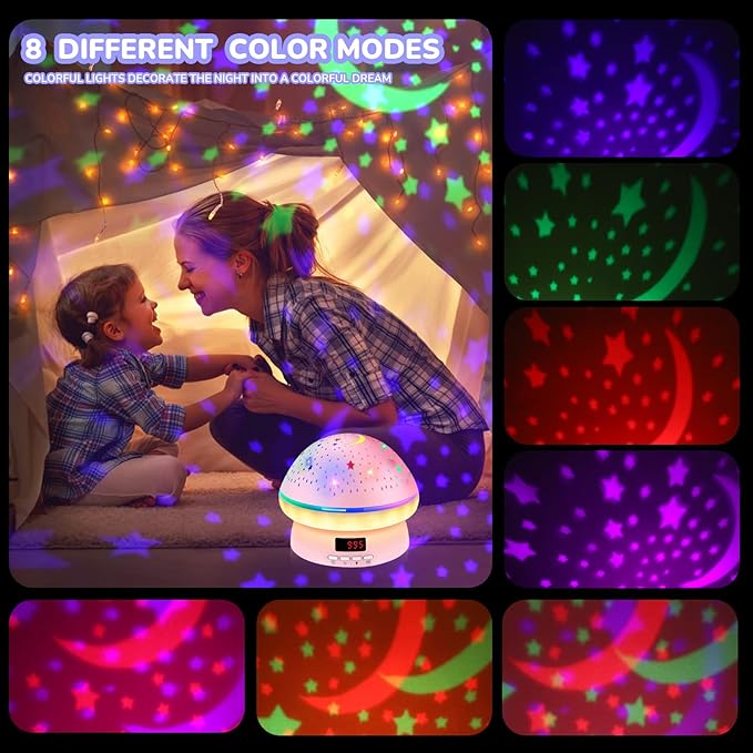 MINGKIDS Toys for 3-8 Year Old Girls Boys,Star Night Light Projector with Hard Projection Cover, Timer&Rotation,2-9 Year Olds Kids Chritsmas Birthday Gifts