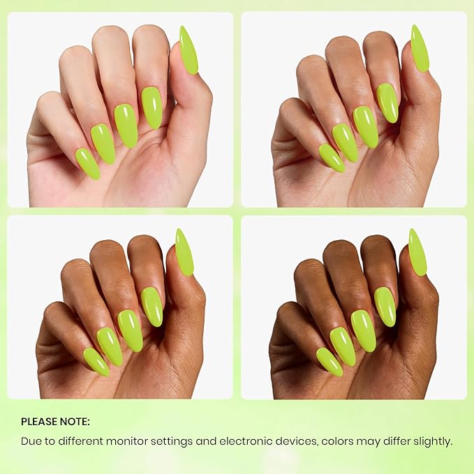 Beetles Green Gel Nail Polish - Fresh Greenery 15ML/0.51Fl Oz, Light Green Gel Nails Polish, Neon Lime Color Soak Off UV LED Lamp St Patricks Day Nails Art, Long-Lasting Manicure Salon Spring Nails
