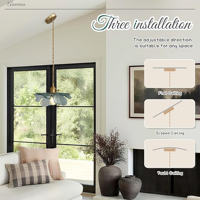 Kitchen Island Pendant Light 2 Pack Dark Green Glass Pendant Light Gold Light fixtures Modern Pendant Lighting Vintage Ceiling Hanging lamp for Dining Room Bedroom