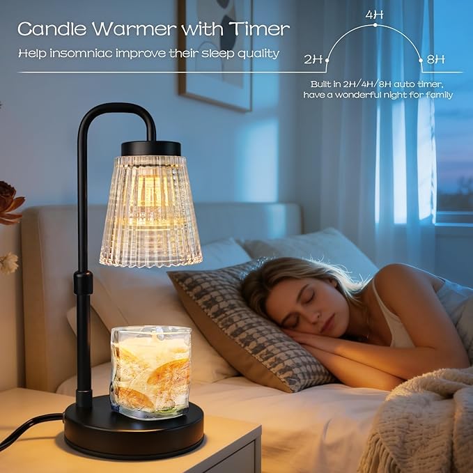 Adjustable Candle Warmer Lamp with Timer: Birthday Valentine Galentine Gifts for Women for House Warming Gifts New Home Decor - Wax Melt Warmer for Jar Candles