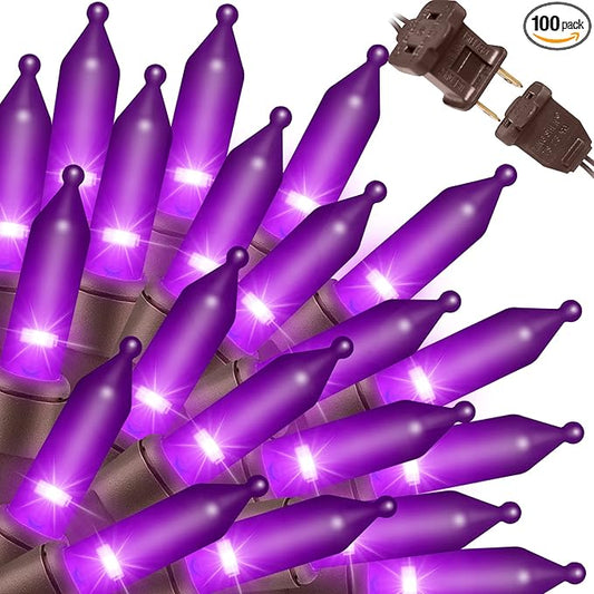 LAMPHOME Purple Christmas Lights Indoor Outdoor,19.6ft 100count Purple Lights for Christmas Tree, Deep-Violet String Lights Plug in for Christmas Bedroom Garden Party Xmas Decorations