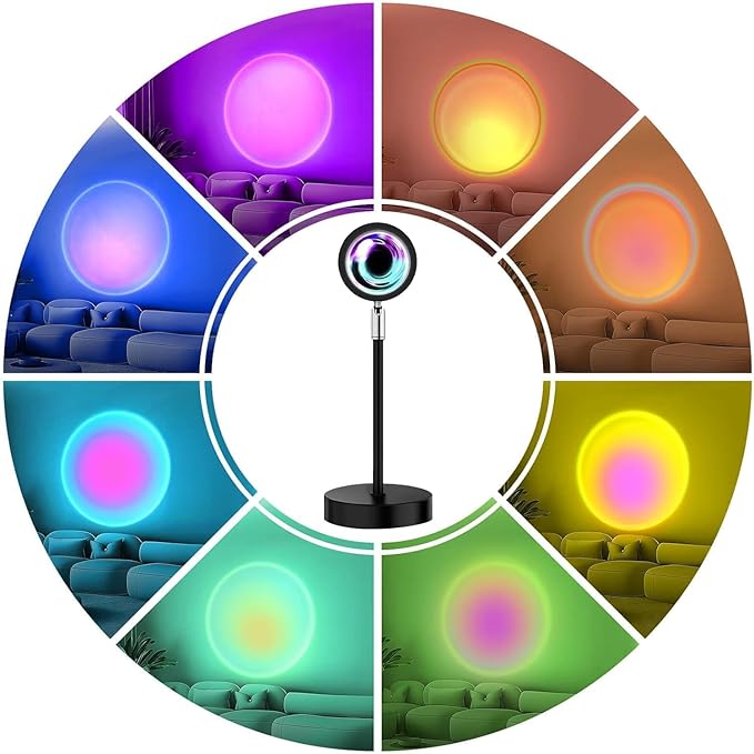 Sunset Lamp with APP & Remote Control,16 Colors Night Light 180° Rotation Rainbow 4 Modes Setting for Photography/Selfie/Party/Home/Living Room/Bedroom Decor, Gifts Women (red)