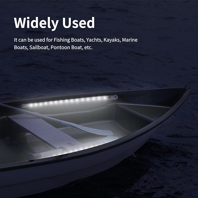 LED Boat Interior Lights, Boat Led Strip Lights Marine Led Lighting Waterproof Strip Night Fishing Lights for Yacht Fishing Pontoon,2 Pcs