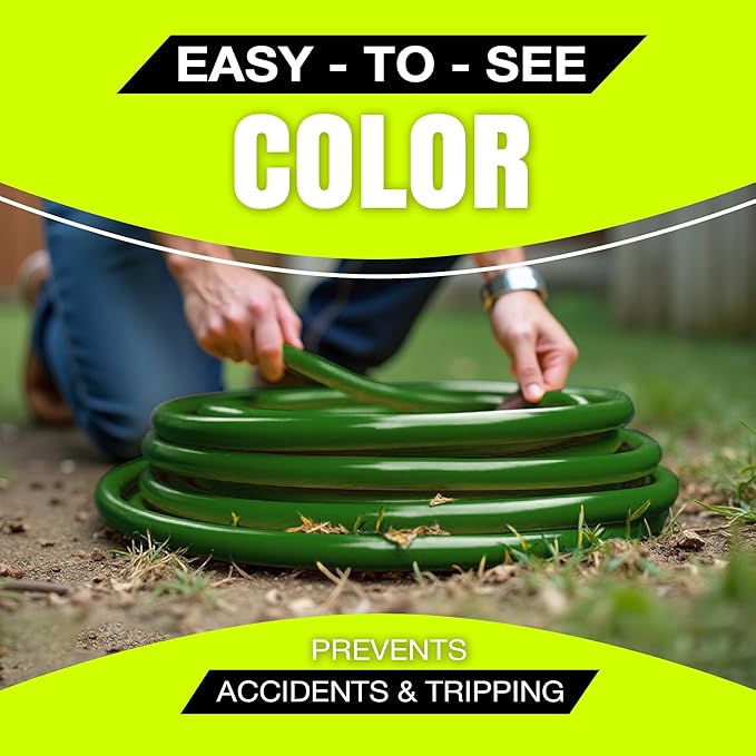 25ft Outdoor/Indoor Extension Cord 16/3 Gauge Heavy Duty 3 Prong SJTW, Waterproof, Flexible Cold-Resistant Long Power Cord,13A 125V 1625W, Green by LifeSupplyUSA
