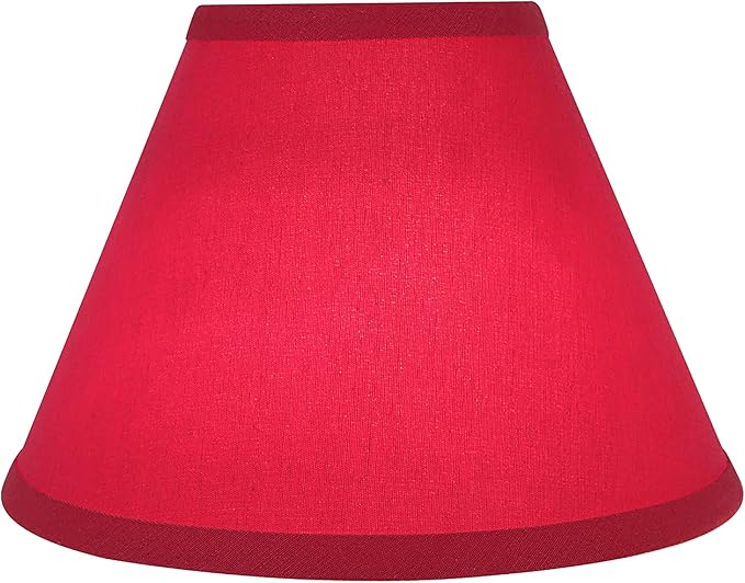 Aspen Creative 58879A Transitional Empire Shape Uno Construction Lamp Shade in Imperial Red, 6" Top x 12" Bottom x 9" Slant Height