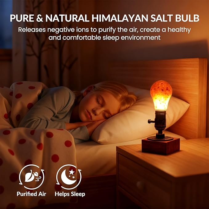 6W E26 Himalayan Salt Light Bulb, E26 LED Warm Amber 2200K Mood Lighting Night Light, Non Dimmable, E26 Stress Relief Light Bulb, Edison Screw Bulb for Home Decor, Bedroom Decor