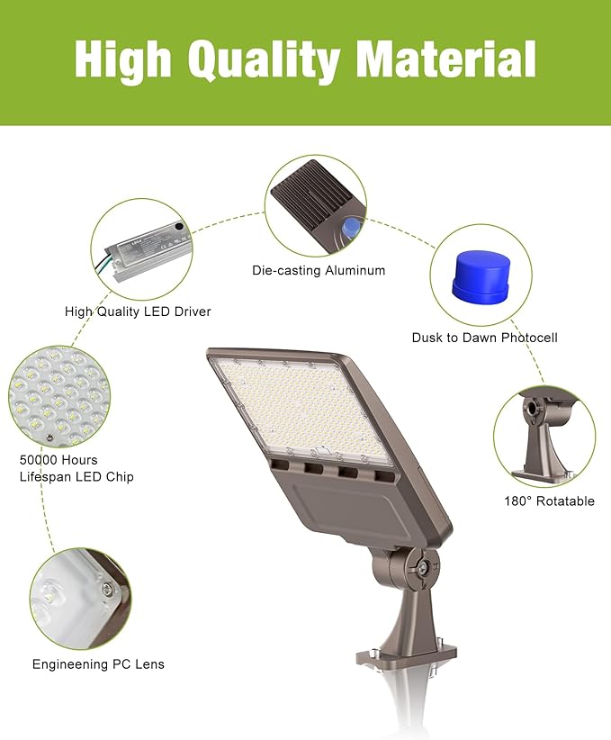 YXL LED Parking Lot Light, 200W LED Shoebox Light with Dusk to Dawn Photocell,28000LM 5000K Daylight Arm Mount, IP65 Waterproof, LED Area Light for Parking Lot Sports Stadium