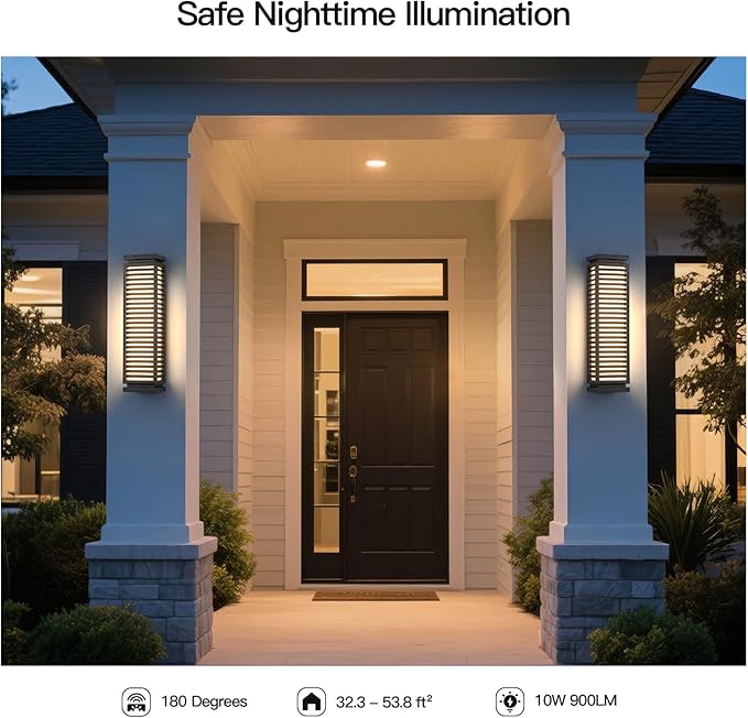Outdoor Wall Lights, 23.6" Large Exterior Lighting Fixtures Waterproof, Modern Wall Mount Lamp Hard Wired 3000K LED Front Porch Lantern Garage Sconce for House Outside Patio Garden Fence Backyard