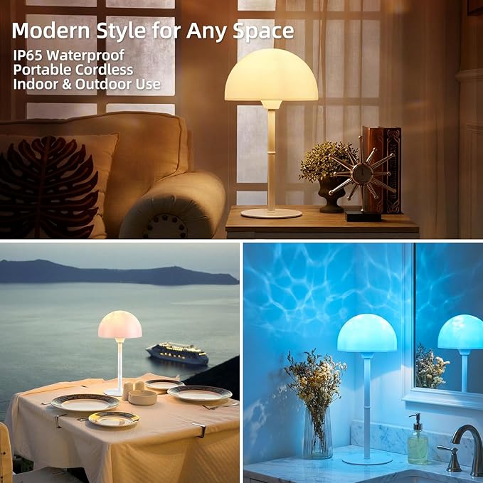 2 Pack Waterproof Shower Lamp, Spa-Like Cordless Shower Light, 18-Colour LED Ocean Wave Projector Lights, Rechargeable Shower Light with Remote and Touch Control for Bathroom, Bathtub