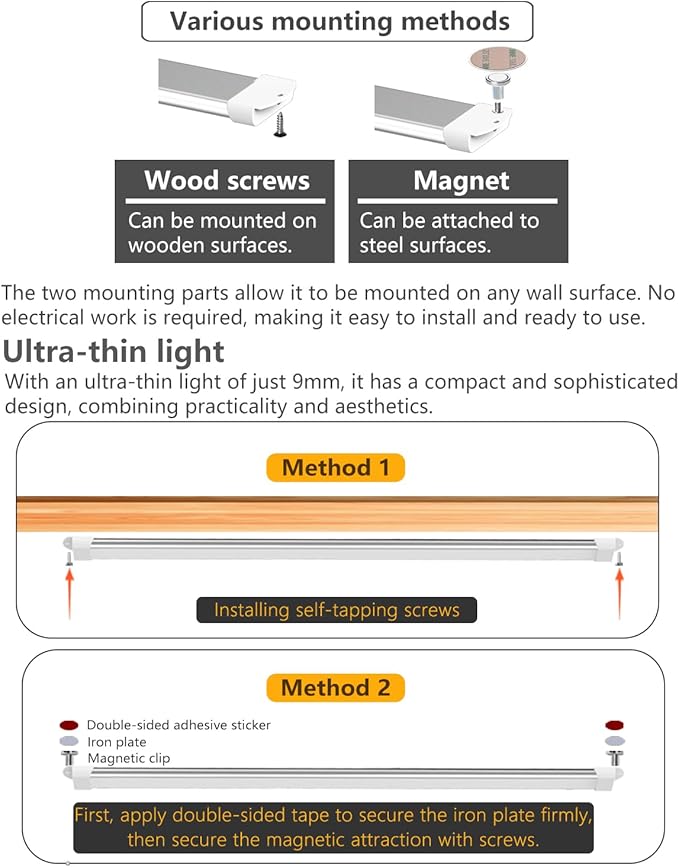 Strip Lights 15.7In Closet Lights, 12W 88 LED Super Bright, Dimming and Color Adjustment，USB Powered LED Light Bar for Room Under Counter Lighting Work Tables Student Dormitory Monitor Light