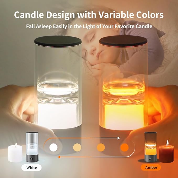 Improving Sleep Table-Night-Light to Relax Mood，Protect Eyes with Bedroom Dimmable-Light，Rechargeable Small Portable Led Lamp for Outdoor/Camping/Sleep Aid