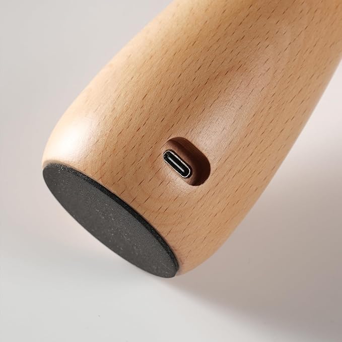 Wooden Mushroom Lamp - Rechargeable Touch Mushroom Night Light, Aesthetic Bedside Light Nature Decor Creative Gifts (Ebony + Beech)