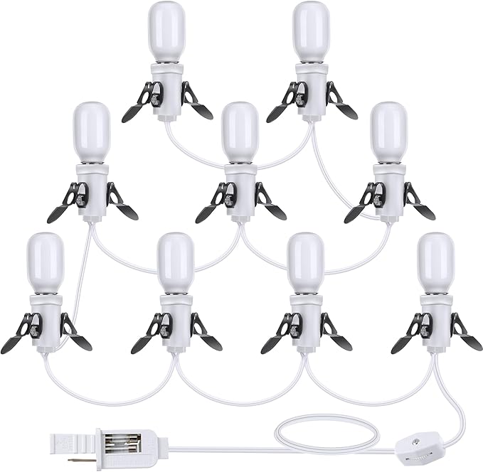 Meonum Christmas Village House Accessories Cord 9 LED Light Bulbs, Christmas Blow Mode Light Kit with Switch Compatible with Dept 56 Christmas Holiday Craft Projects Decorations Decor