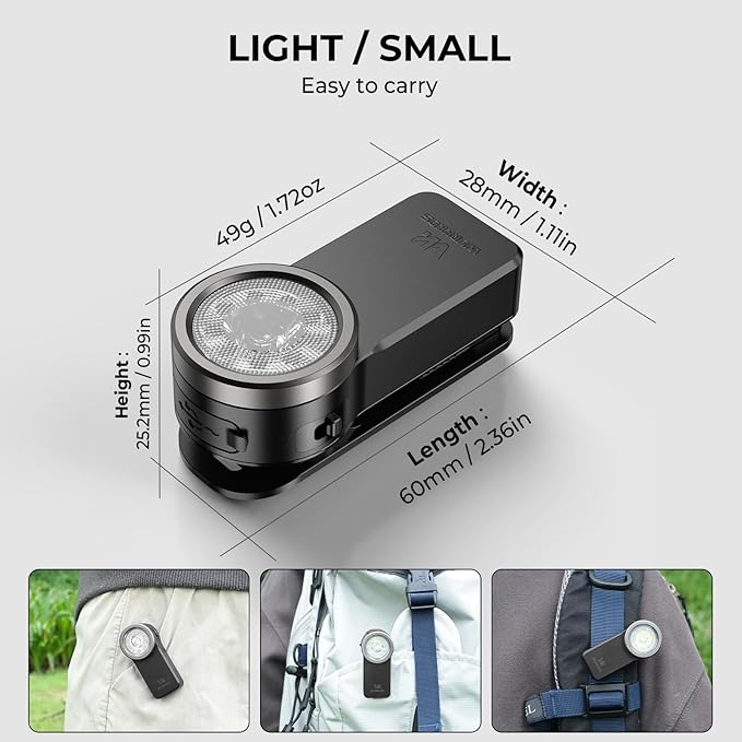 Wurkkos HD03 EDC Flashlight Rechargeable Clip-on Light, 680Lumens Mini Pocket Flashlight with RGB, Magnetic Small Flat Flashlight for Camping, Repairing, Signaling, Cycling (Black)