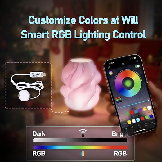 2Pack LED Lamp Kit 001 App Control for Bambu Lab 3D Printing, USB RGB LED Round Light with APP Cluster Control, DIY Lamp Making Kit for Craft Projects, Music Sync, 16M Colors, Memory Function (2)