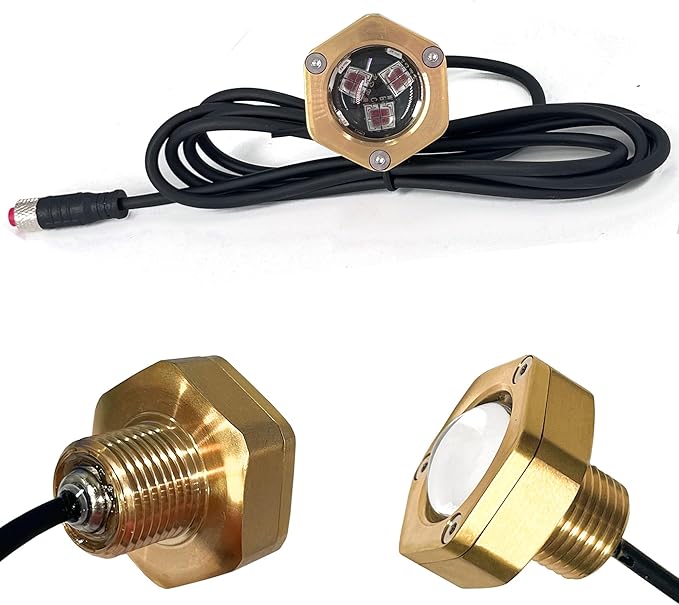 2 Pcs Standard 1/2in NPT Boat Drain Plug Light Underwater Boat LED Light,Boat Trailer Light with APP RF Remote Control for Fishing Swimming Divinng,Smart Cooling System,40W,4100LM (Green)