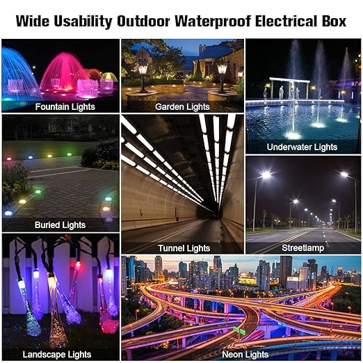 2 Pcs 2 Way IP68 Waterproof Junction Box, Outdoor/Underground Electrical Box for Street Lights, Buried Lamps, Lighting Connections