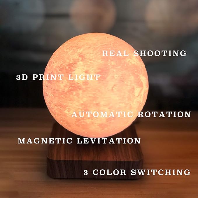 ACEDOAMARE Night Light Moon Light Magnetic Floating Planet Lamp Interior 3D Print LED Bedside Nursing Creative Gift Table Lamp (7.09 in, Venus)