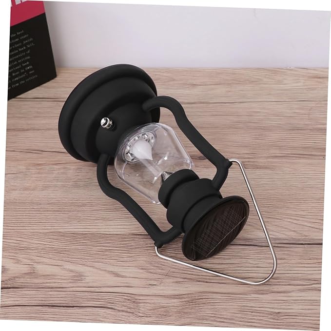USB Rechargeable Solar Retro Camping Lantern Portable Hand-Powered Light for Hiking Emergency Use and Outdoor Activities Black