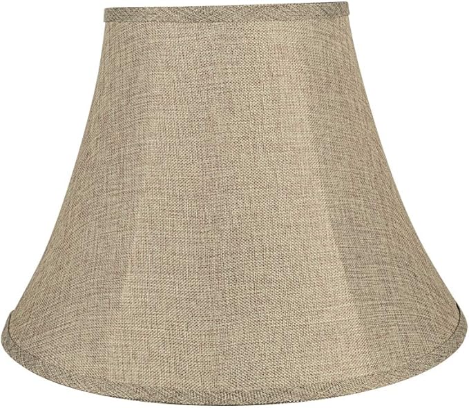 Aspen Creative 38001A Collapsible Traditional Handsewn Bell Shape Spider Construction Lamp Shade in Wheat, 9" Top x 18" Bottom x 13" Slant Height