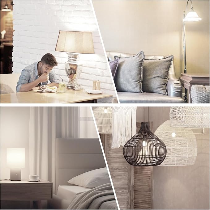 dalattin A19 Vintage LED Edison Bulbs, 60W Equivalent Light Bulbs, 5000K Daylight White, Clear Glass Filament Bulb, Efficient 8W, E26 Base, 800 LM, CRI80+, Non-Dimmable for Home, Farmhouse, 24 Pack