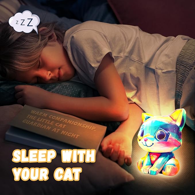 Paint Your Own Cat Lamp Kit, Arts and Crafts for Kids Ages 8-12, Arts and Crafts for Kids 4-6, DIY Cat Night Light Painting Kit for Kids, Art Supplies for Girls Boys Birthday Ages 3 4 5 6 7 8 9 10 11+