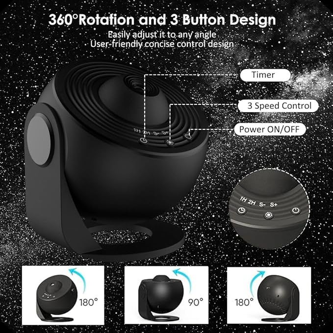 Planetarium Projector for Bedroom, Star Galaxy Light Projector with Nebula Milky Way, LED Night Light for Ceiling with Timer, Mood Lighting for Adults Kids Teens, Home Theater (Black)