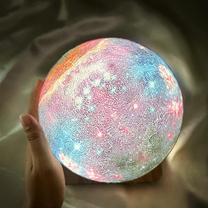 Levitating Moon Lamp,Floating Galaxy Night Light,3D Moon Light Bedside Lamp,Levitation Cosmos Lava Desk Table Lamp for Unique Gifts,Christmas,Room Decor, Office (3-Color Modes)