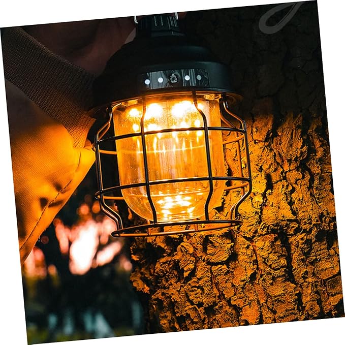 UPKOCH Rechargeable Lantern Battery Powered Tent Light Retro Style Camping Lamp Portable USB Outdoor Lamp