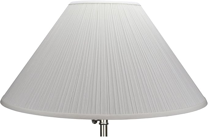 FenchelShades.com Lampshade 8" Top Diameter x 24" Bottom Diameter x 14" Slant Height with Washer (Spider) Attachment for Lamps with a Harp (Pleated Mushroom Cream)