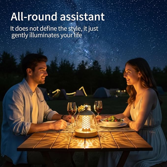 Camping Lantern, IPX4 Waterproof Touch Control LED Night Light, USB Rechargeable & Long Lasting Battery, Portable Hanging Tent Lamp for Outdoor Camping Hiking Backpacking,Yellow Gold