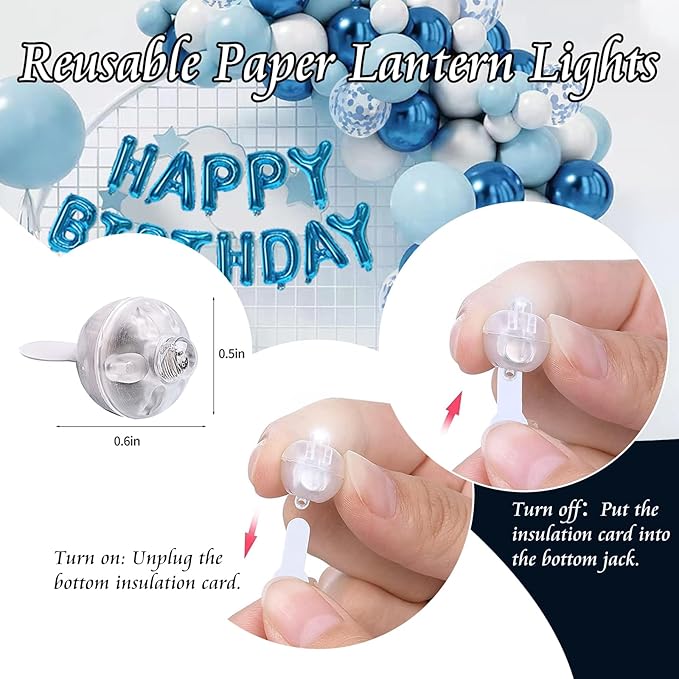 50pcs Balloon Lights Mini Led Lights Round Long Standby Time Ball Lamps Paper Lantern Balloon Lamps for Birthday Party Christmas Halloween Decoration White