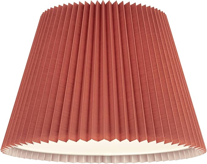 9" Top x 14 1/2" Bottom x 10" High x 10" Slant Lamp Shade Replacement Large Rust Brown Empire Round Modern Fabric Wide Pleated Spider Harp Finial - Springcrest