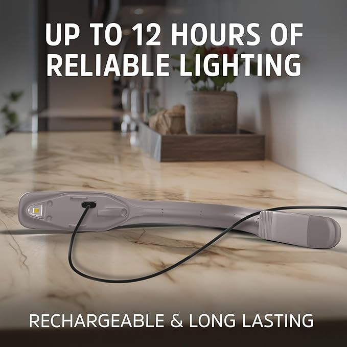 Energizer Flex-R LED Rechargeable Book Light for Reading in Bed, Reading Light with Warm LED Color, Long-Lasting and Lightweight, Tan